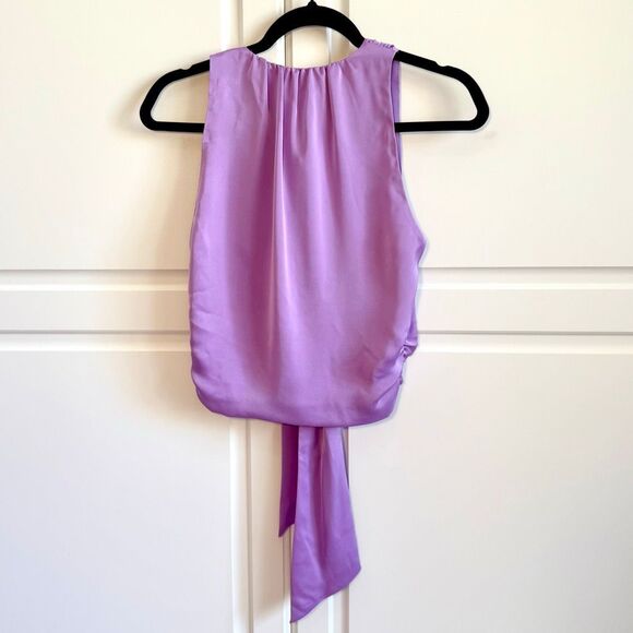 NWT Ramy Brook "Albert" satin cropped top in Mauma (lavender) color  Size S - Picture 4 of 5